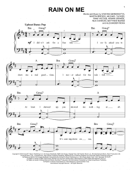 page one of Rain On Me (Very Easy Piano)