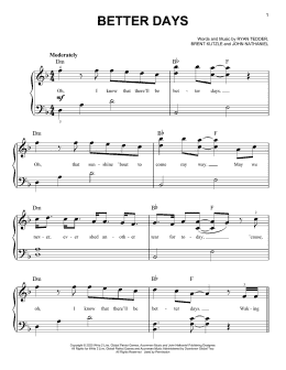 page one of Better Days (Very Easy Piano)
