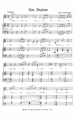 page one of Sim Shalom (Grant Us Peace) (SATB Choir)