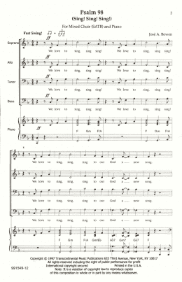 page one of Psalm 98 (Sing! Sing! Sing!) (SATB Choir)