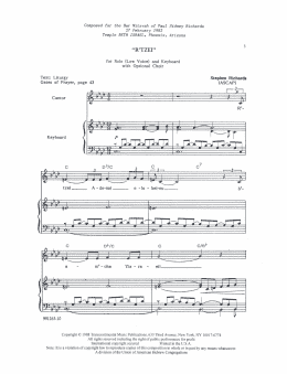 page one of R'Tzei (for Solo Low Voice with optional SATB Choir) (SATB Choir)