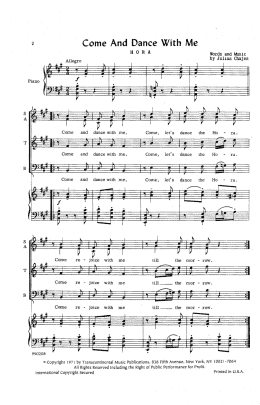 page one of Come And Dance With Me (Hora) (SATB Choir)