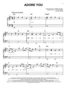 page one of Adore You (Very Easy Piano)