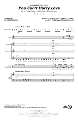 page one of You Can't Hurry Love (arr. Roger Emerson) (SSA Choir)