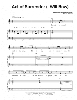 page one of Act Of Surrender (I Will Bow) (Piano & Vocal)