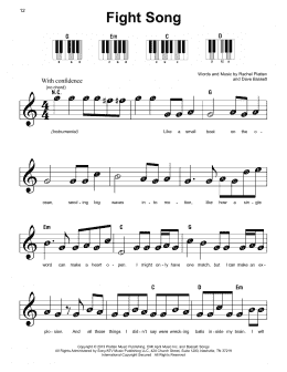 page one of Fight Song (Super Easy Piano)