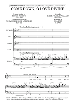 page one of Three Jazz Hymns (Come Down, O Love Divine; God Is Love/Love Divine; Let All Mortal Flesh) (SATB Choir)