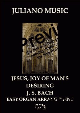 page one of JESUS, JOY OF MAN'S DESIRING (EASY ORGAN) - J. S. BACH