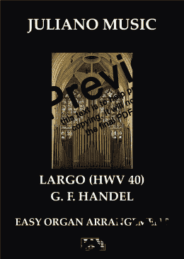 page one of LARGO FROM "XERSES" (HWV 40) (EASY ORGAN) - G. F. HANDEL