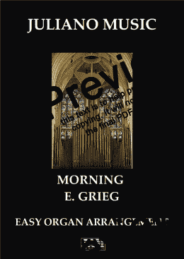page one of MORNING (EASY ORGAN) - E. GRIEG