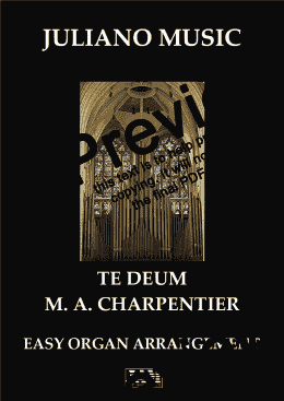 page one of TE DEUM (EASY ORGAN) - M. A. CHARPENTIER