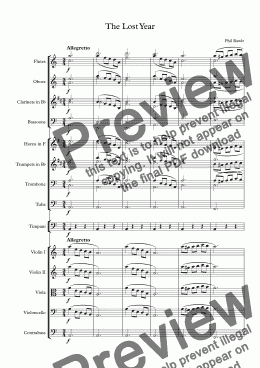 page one of The Lost Year - Orchestra