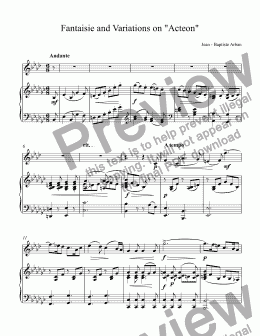 page one of 	Arban -  Fantaisie and Variations on "Acteon" for trumpet Bb and piano