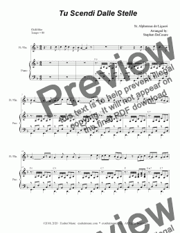 page one of Tu Scendi Dalle Stelle (for Flute or Violin solo and Piano)