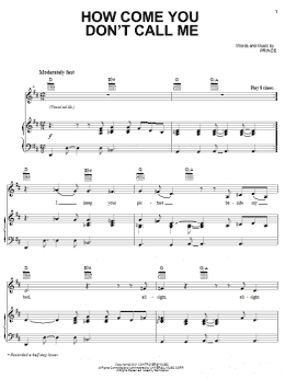 page one of How Come You Don't Call Me (Piano, Vocal & Guitar Chords (Right-Hand Melody))
