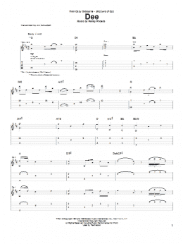 page one of Dee (Guitar Tab)