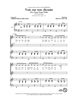 page one of Vois sur ton chemin (See Upon Your Path) (from Les Choristes) (2-Part Choir)