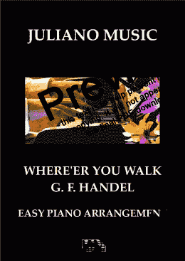 page one of WHERE'ER YOU WALK (EASY PIANO) - G. F. HANDEL
