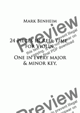 page one of 24 Pieces in Reel time for Violin & Piano