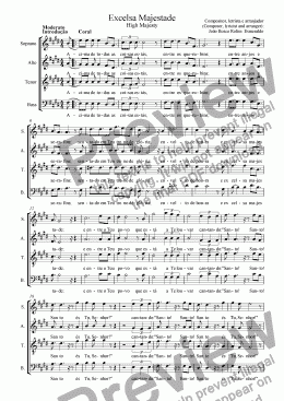page one of 14- Excelsa Majestade (Highest Majesty) - S� Coral (Only Choir)
