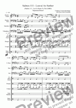 page one of 11- Salmos 111 - South African Theme - Separated Drums