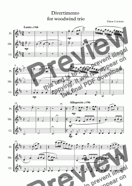 page one of Divertimento  for woodwind trio