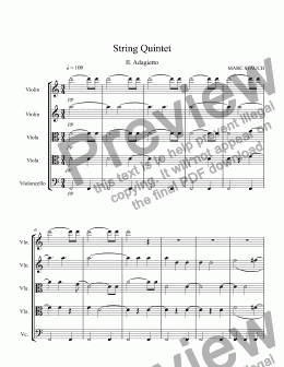 page one of String Quintet - 2nd Movt