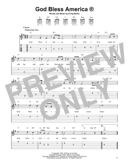 page one of God Bless America (Easy Guitar Tab)