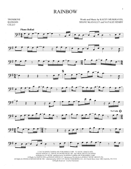 page one of Rainbow (Instrumental Solo – Bass Clef)