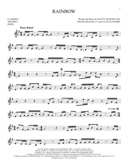 page one of Rainbow (Instrumental Solo – Treble Clef Low Range)
