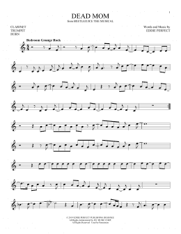 page one of Dead Mom (from Beetlejuice The Musical) (Instrumental Solo – Treble Clef Low Range)