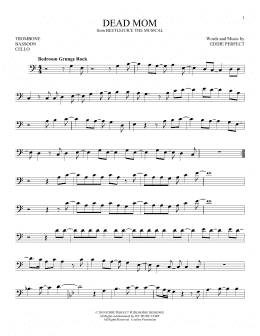 page one of Dead Mom (from Beetlejuice The Musical) (Instrumental Solo – Bass Clef)