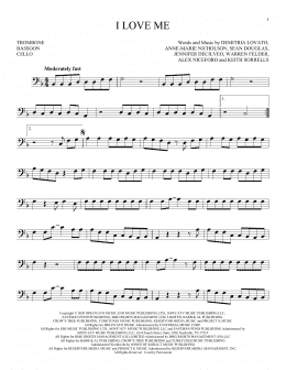 page one of I Love Me (Instrumental Solo – Bass Clef)