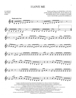 page one of I Love Me (Instrumental Solo – Treble Clef Low Range)