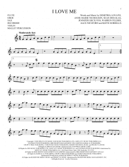 page one of I Love Me (Instrumental Solo – Treble Clef High Range)
