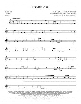 page one of I Dare You (Instrumental Solo – Treble Clef Low Range)