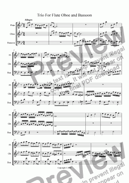 page one of Trio For Flute Oboe And Bassoon