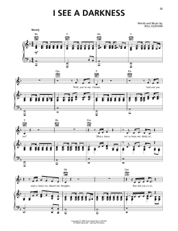 page one of I See A Darkness (Piano, Vocal & Guitar Chords (Right-Hand Melody))