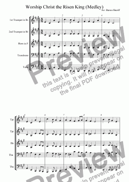 page one of Worship Christ the Risen King (Medley)