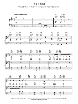 page one of The Fame (Piano, Vocal & Guitar Chords)