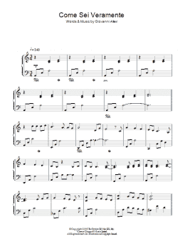 page one of Come Sei Veramente (Piano Solo)