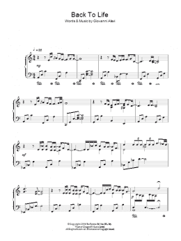 page one of Back To Life (Piano Solo)