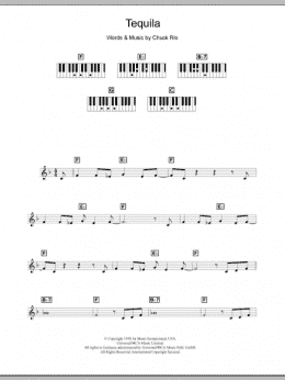 page one of Tequila (Piano Chords/Lyrics)