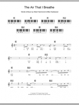 page one of The Air That I Breathe (Piano Chords/Lyrics)
