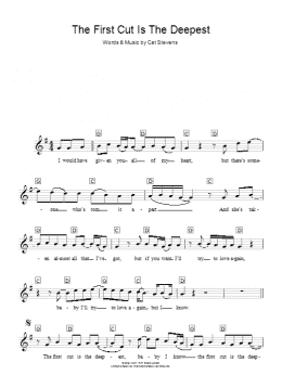 page one of The First Cut Is The Deepest (Piano Chords/Lyrics)