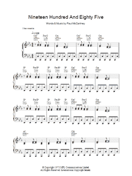 page one of Nineteen Hundred And Eighty Five (Piano, Vocal & Guitar Chords)