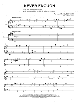 page one of Never Enough (from The Greatest Showman) (Piano Duet)
