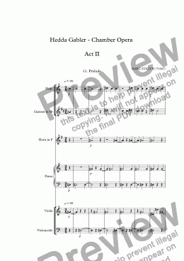 page one of Hedda Gabler - Chamber Opera   Act II