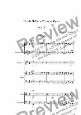 page one of Hedda Gabler - Chamber Opera  Act IV