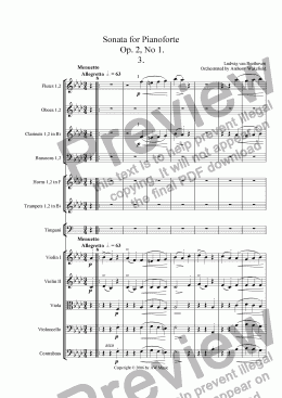 page one of Sonata for Pianoforte [for Orchestra] 3